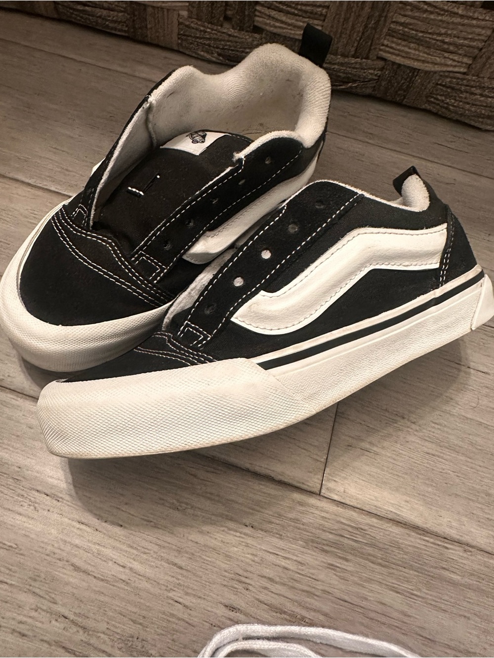 Vans Kids Black and White Skate Sneakers